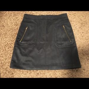 Ann Taylor Loft Faux Suede Zip Pocket Skirt